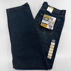 NEW Lee Regular Fit Straight Leg Jeans MENS Dark Wash Denim SIZE 36 x 32